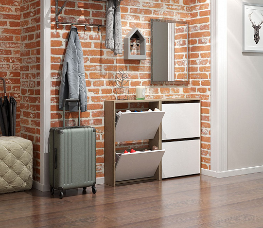 Обувница Витто-20 - дуб сонома / белый