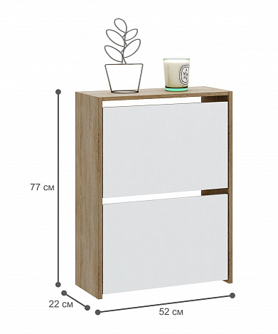 Обувница Витто-19 - дуб сонома / белый