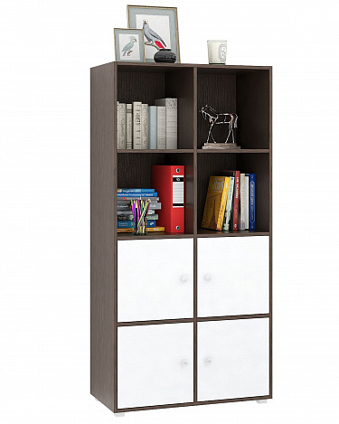 Стеллаж Прайм-42-1 - венге / белый