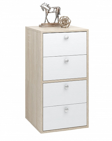 Тумба Прайм-21-1 - дуб сонома / белый