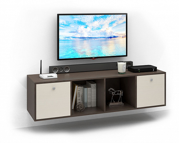 ТВ Тумба Прайм-41-5 подвесная / напольная - венге / дуб молочный