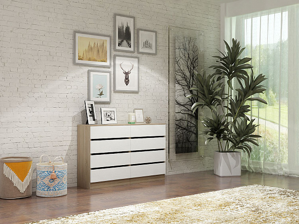 Комод Триверо-21 - дуб сонома / белый