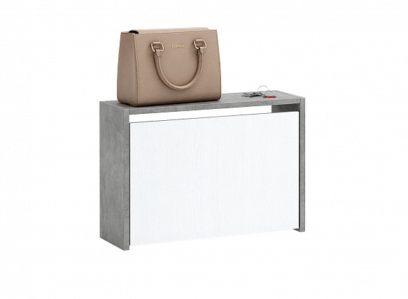 Обувница Уно-58-У узкая - бетон / белый