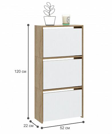 Обувница Витто-23 - дуб сонома / белый