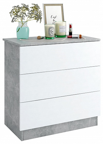 Комод Уно-28 - бетон / белый