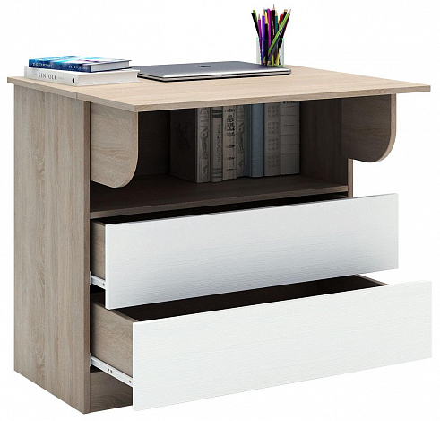 Комод-стол Ренцо-30 - дуб сонома / белый