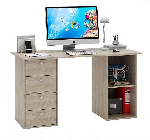 Стол двухтумбовый Прайм-63 - дуб сонома