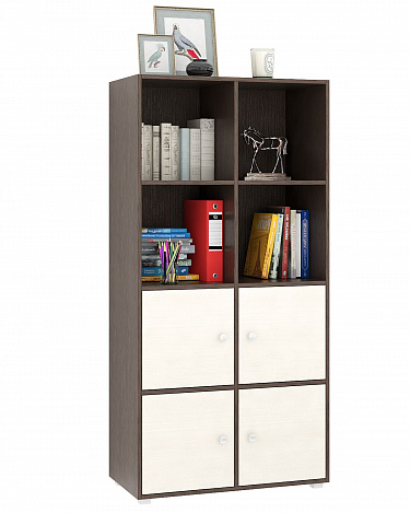 Стеллаж Прайм-42-1 - венге / дуб молочный