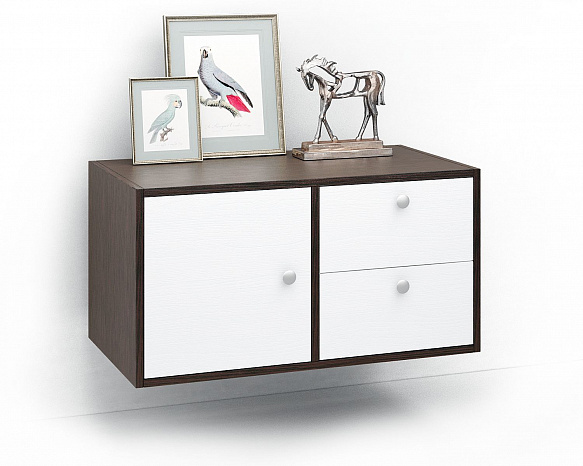 Подвесная тумба Прайм-21-4 - венге / белый