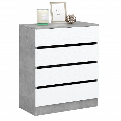 Комод Триверо-21 - бетон / белый