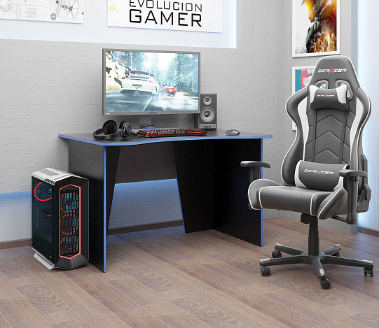 Стол игровой Интерплей-1 - черный / синий