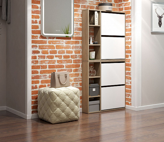 Обувница Витто-44 - дуб сонома / белый