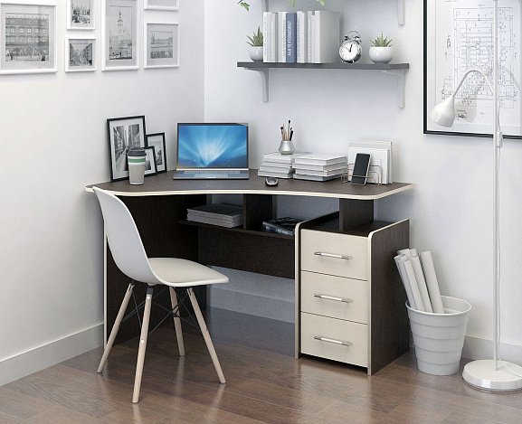 Стол угловой Триан-5 - венге / дуб молочный