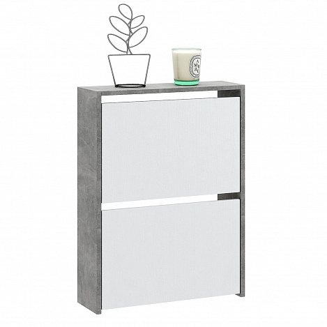 Обувница Витто-20 - бетон / белый