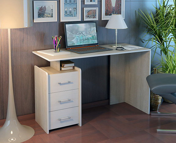 Стол письменный Слим-2 - дуб сонома / белый