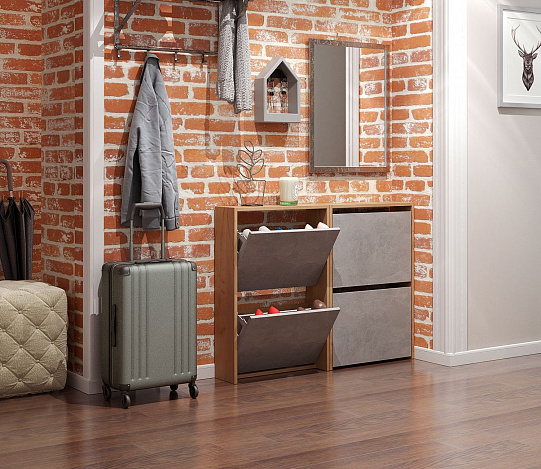 Обувница Витто-20 - дуб крафт золотой / бетон