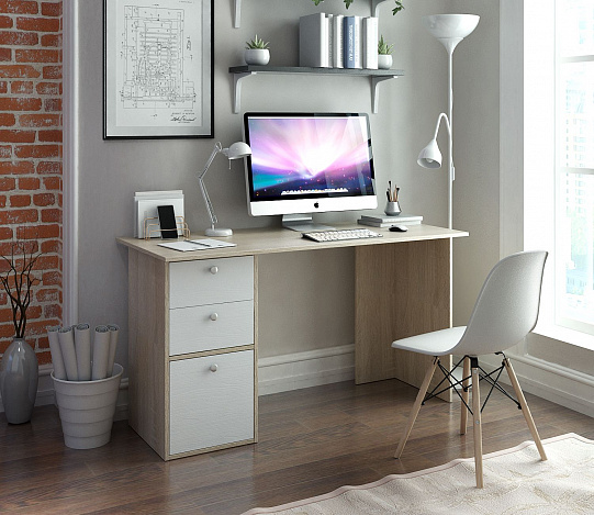 Письменный стол Прайм-58 - дуб сонома / белый