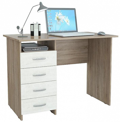 Стол письменный Милан - дуб сонома / белый