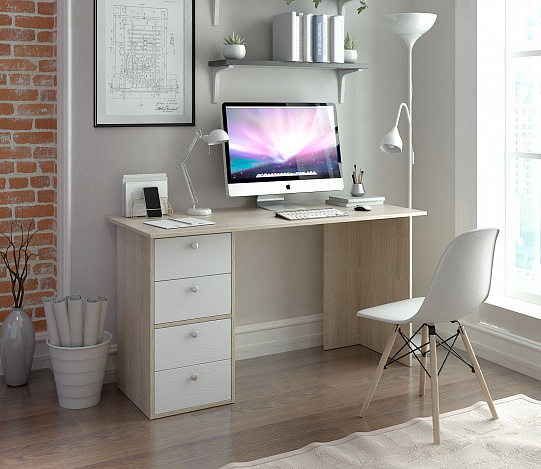 Письменный стол Прайм-55 - дуб сонома / белый