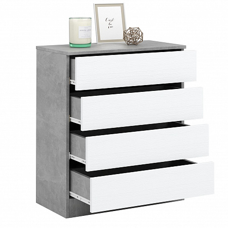 Комод Триверо-21 - бетон / белый