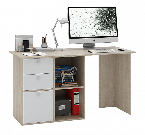 Угловой стол Прайм-69 - дуб сонома / белый