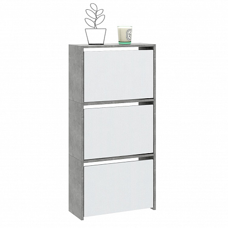 Обувница Витто-23 - бетон / белый