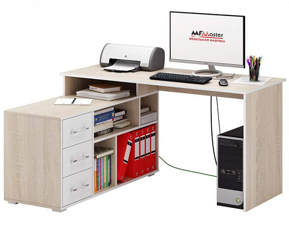 Стол угловой Краст-2 - дуб сонома / белый