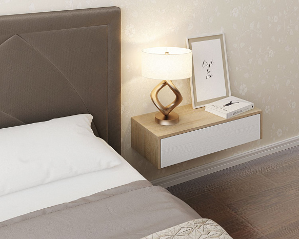 Тумба подвесная Уно-47 - дуб сонома / белый