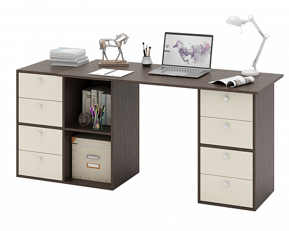 Угловой стол Прайм-76 - венге / дуб молочный