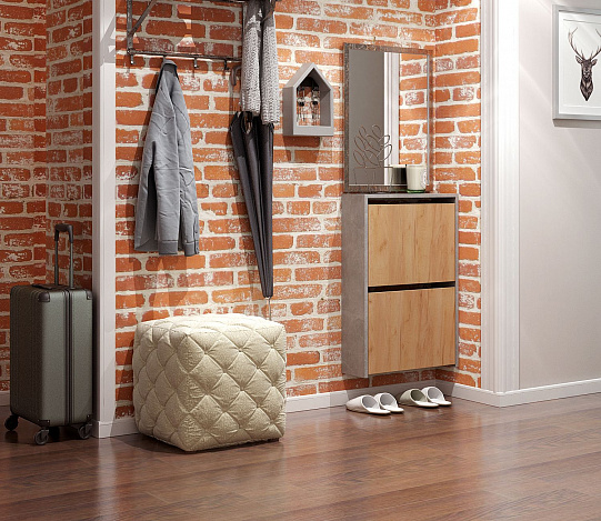 Обувница Витто-20 - бетон / дуб крафт золотой