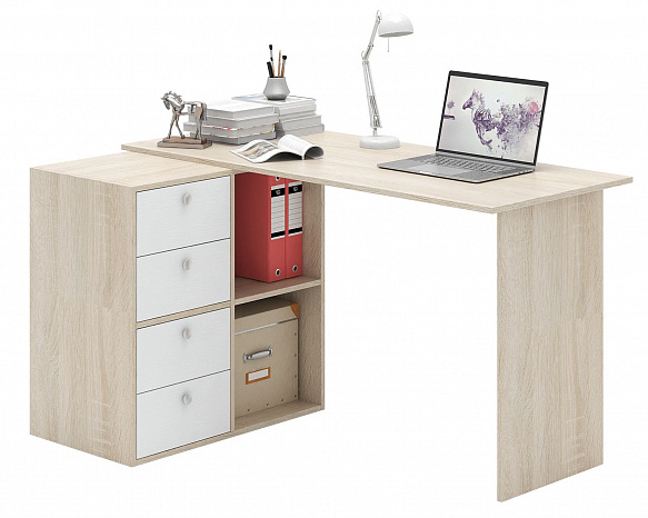 Угловой стол Прайм-67 - дуб сонома / белый