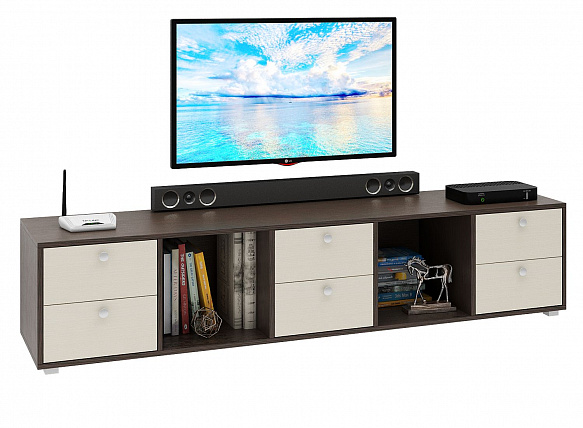 ТВ Тумба Прайм-51-7 подвесная / напольная - венге / дуб молочный