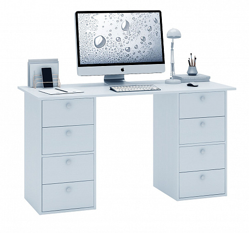 Стол двухтумбовый Прайм-60 - белый