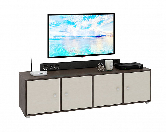 ТВ Тумба Прайм-41-2 подвесная / напольная - венге / дуб молочный