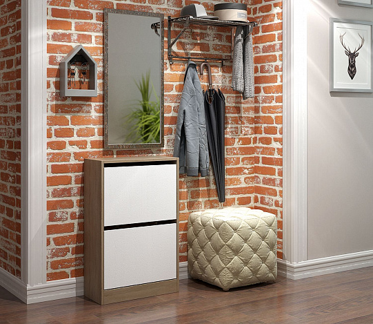 Обувница Уно-51 - дуб сонома / белый