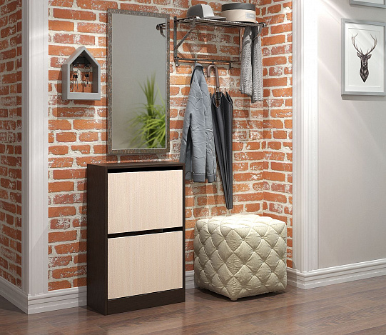 Обувница Уно-51 - венге / дуб молочный