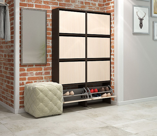 Обувница Уно-58 - венге / дуб молочный