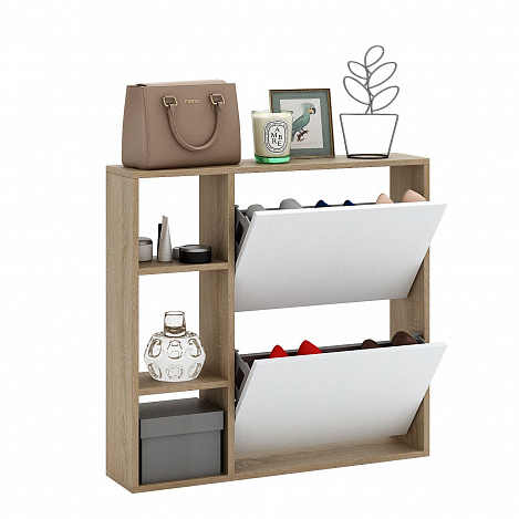 Обувница Витто-44 - дуб сонома / белый