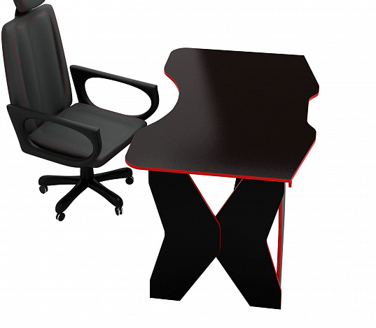 Стол игровой Таунт-1 - черный / красный