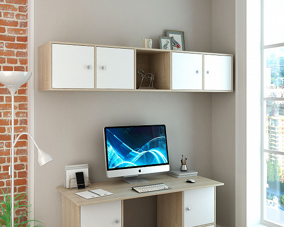 Полка Прайм-51-2 - дуб сонома / белый