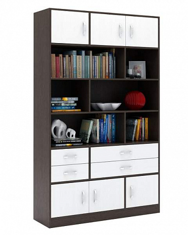 Стеллаж в комплекте Либерти-62 - венге / белый