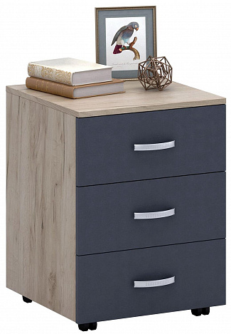 Тумба Альба-3 - дуб крафт / серый