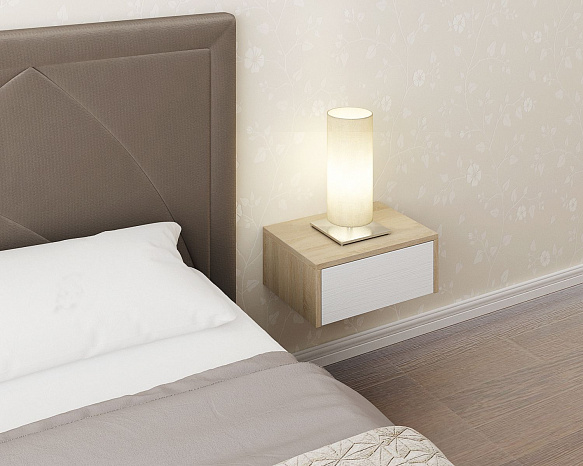 Тумба подвесная Уно-48 - дуб сонома / белый