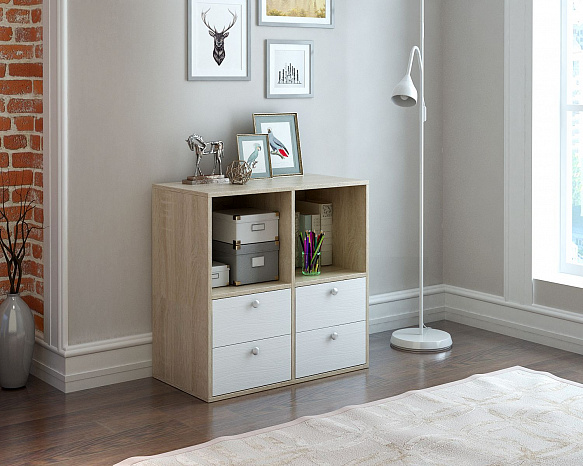 Комод-тумба Прайм-22-8 - дуб сонома / белый
