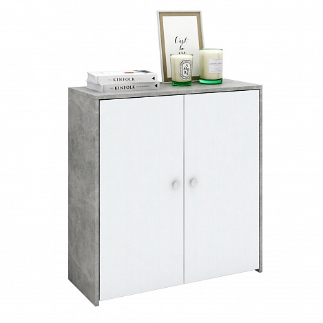 Комод Витто-17 - бетон / белый