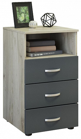 Тумба Альба-4 - дуб крафт / серый