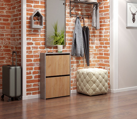 Обувница Витто-20 - бетон / дуб крафт золотой