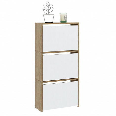 Обувница Витто-23 - дуб сонома / белый