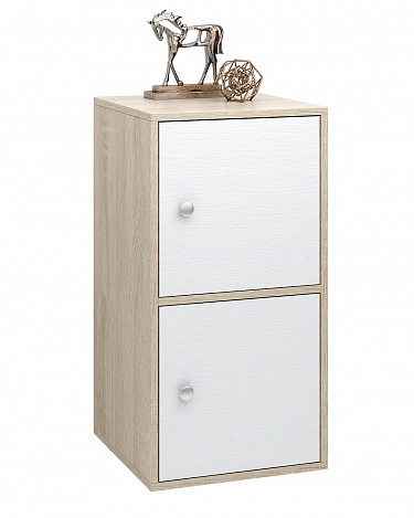 Тумба Прайм-21-2 - дуб сонома / белый