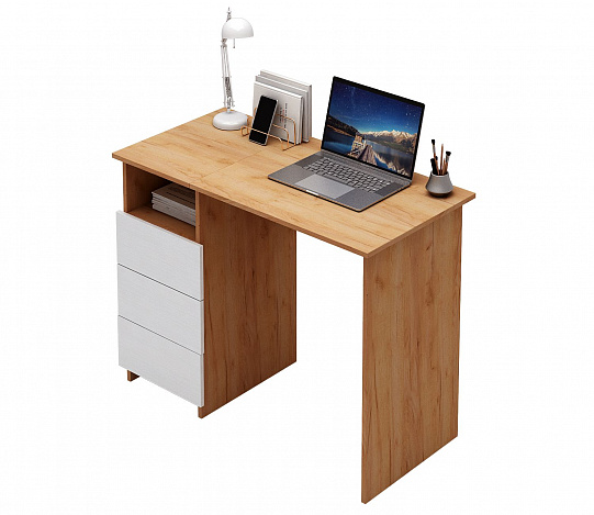 Стол письменный Витто-31 - дуб крафт золотой / белый